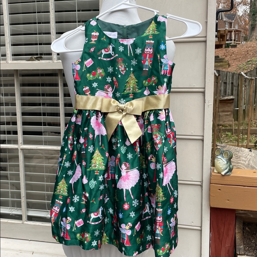 🎄Bonnie Jean Green Nutcracker Christmas Dress Size 5T
